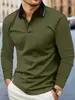 Nuevo Polo de Manga Larga de Alta Venta para Hombre Estampado Digital 3D Simple y Versátil Cuello Camisero Polo Casual