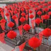 Banderas de Decoración para Jardín, Banderas Triangulares, Linternas, Banderines Pequeños Colgantes, Banderines de Cadena para Bodas, Suministros para Bodas de Año Nuevo, Banderines con Carácter de Doble Felicidad del Festival de Primavera