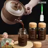Botella Portátil para Dispensar Medicina China, Vaso Grande de 500 ml de Vidrio de Borosilicato Alto para Dispensar Medicina Tradicional China, Botella de Almacenamiento de Líquidos Resistente a Altas Temperaturas