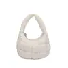 Nova Bolsa de Algodão com Penas Estilo Coreano, Bolsa Nuvem Plissada, Bolsas da Moda e Tendência Estilo Doce e Picante, Mini Bolsa para Mulheres