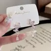 Colección de Pendientes de Hueso de Titanio Estilo Coreano, Pendientes de Lujo Ligero con Lazo para Mujer, Accesorios Sencillos para Orejas con Pasador de Plata S925