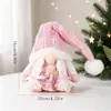 Muñeco Gnomo Sin Rostro Navideño Rosa Nórdico con Lentejuelas Decoraciones Navideñas Decoración de Escena de Escritorio para Fiesta Festiva