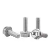Tornillo de brida dentada de cabeza ranurada en cruz, acero inoxidable 304, brida hexagonal externa GBWM con dientes, M3~M10