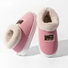 Pantuflas de algodón de pana para hombre y mujer, con talón cubierto y forro de felpa, zapatos de interior antideslizantes para el hogar para personas mayores, cálidos para el invierno