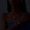 Difeng 999 Plata Pura Estrella Deseo Trébol de Cuatro Hojas Collar para Mujer Lujo Accesible Ins Pulsera Esmaltada Luminosa Pendientes Exquisitos de Gama Alta