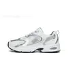 Série nb530 branco-prata tênis de corrida estilo pai malha pura original retro superfície esportivo casual lento estilo casal masculino e feminino
