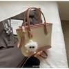 Bolsa Saco Estilo Coreano Ins Cor Contrastante Feminina 2024 Nova Moda Design de Nicho Bolsa Transversal Bolsa Portátil para o Dia a Dia