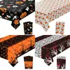 Toalha de Mesa Descartável de Halloween Transfronteiriça Mais Vendida Decoração de Festa de Halloween com Tema de Terror e Abóbora Plástico Estampa de Atmosfera