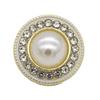 Botón Redondo Tipo Chanel de Metal con Perla y Diamante para Camisa, Cárdigan de Punto para Mujer, Camiseta, Vestido, Botón Decorativo