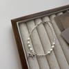 Prata de lei s925 pulseira colar de prata quebrada em forma de laço doce mesmo estilo de blogueira de ins design feito à mão joias de pérola