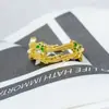 Anel Aberto Série Borboleta com Gotejamento de Esmalte Vintage, Requintado e de Alto Padrão, Anel Empilhável de Luxo Leve para Mulheres