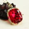 Collar Colgante de Cristal Rojo Rubí Sintético Paloma Roja Recomendado por Ai Yu Cross-Border Xiaohongshu S4092413