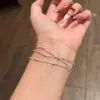 Plata de Ley S925 Cadena Hueso de Serpiente de Tres Capas Pulsera de Cuentas de Transferencia de Lujo Ligero de Gama Alta para Mujer Pulsera de Cuentas de Plata Simple y de Moda Venta al por Mayor