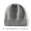 Chapéu de Cashmere Feminino Inverno Estilo Coreano Versátil Tendência Franja Proteção para Orelhas Espessada Chapéu de Tricô Cor Sólida Quente para Exterior Chapéu Lua