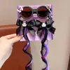 Internet-famoso Princesa Pequena Fita Bow Hairpin Crianças Menina Hanfu Purple Hairpin Acessórios de cabelo das meninas