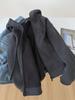 Jaqueta Suéter Grossa Cinza Escuro para Mulheres, Estilo Inverno, Elegante e Relaxada, Quente e Versátil, Cardigan com Capuz e Zíper Estilo Coreano