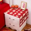 Funda de Tela para Mesita de Noche de Dormitorio de Boda Tela de Cubierta para Habitación de Boda Tela de Cubierta para Hombres Tela de Cubierta contra Polvo Roja Suministros de Decoración de Boda