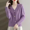 Suéter de Punto para Mujer 2026, Nuevo para Primavera y Otoño, Ajuste Holgado, Estilo Coreano, Corto, Color Sólido, Moda, Abrigo de Manga Larga