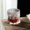 Copo de Whisky Estilo Japonês Doméstico Nicho Design de Rocha Copo de Cerveja Vidro Esculpido Fosco Taça de Vinho Vintage