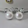 Brincos de Pérola Natural Design Único Luxo Acessível Brincos de Zircônia com Laço Novos Brincos Simples Elegantes de Nicho para Mulheres