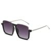 Gafas Retro Extra Grandes Lisas con Luz Anti-Azul, Gafas Cuadradas de Media Montura Cóncavas, Gafas de Sol para Mujer para Fotógrafos Callejeros