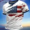 Camisetas Europeas y Americanas para Hombre Transfronterizas, Verano Casual Estilo Americano Estampadas Nuevas de Manga Corta Modernas Simples Casual de Manga Corta Camiseta para Hombre