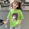 Camiseta de Manga Corta para Niños Algodón Puro 2026 Nuevo Estilo Verano Moda para Niñas Camisa de Media Manga Superior para Niños Medianos y Grandes