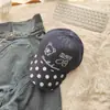 Gorra de Béisbol Bordada de Lunares Tendencia Coreana de Nicho Primavera 2026 para Mujer, Gorra de Visera Curva Casual de Moda para Circunferencia de Cabeza Grande