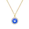 [Acero de Titanio] Ojo de Diablo Redondo Lujo Ligero Lujoso Collar Totalmente de Diamante Cadena para Clavícula Fácil de Combinar para Mujer Cadena de Acero de Titanio