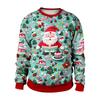 Novo Moletom de Casal de Natal Outono Rosa Árvore de Natal Meias Vermelhas Papai Noel Top Estampado Digital 3D