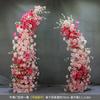 Accesorios de boda arco de cuerno rosa guía de camino terminado decoración floral de escenario marco de fondo flor de simulación adornos de paisajismo
