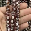 Accesorios para joyería DIY de jade barato 10mm cuentas rojas del día ágata tres ojos cuentas redondas cuentas cuentas cuentas S