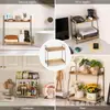 Estante de Almacenamiento de Doble Capa de Madera para Escritorio para Uso Doméstico en Dormitorio, Baño, Cocina, Estante de Almacenamiento Multipropósito, Organizador de Condimentos para Encimera