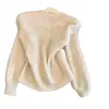 Suéter de tricô gola V suave estilo Chanel de manga comprida Outono/Inverno plus size feminino roupa para gordinhas MM cardigã solto emagrecedor top