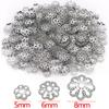 Ouro Real 18K Banhado em Ouro Branco Prata Espessa Cor que Preserva Padrão de Bolinhas Flor Cap Flor Suporte Pingente Pingente Pulseira DIY Acessórios de Joias