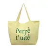 Bolsa de Lona Grande de un Solo Hombro Rayada Bordada con Letras Transfronteriza Estilo Coreano de Nicho para Viaje Primavera/Verano 2026
