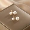 Pendientes de perlas de agua dulce de estilo coreano para mujer, diseño de nicho, pendientes de perlas de alta calidad, elegantes pendientes de lujo ligeros de estilo francés de alta sociedad.