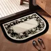 Alfombra Ovalada para Piso de Baño para Uso Doméstico, Resistente a Manchas, Felpudo que No Requiere Lavado, Estilo Lujo Ligero para Baño, Alfombra Absorbente de Secado Rápido para Entrada de Inodoro