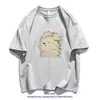 2026 Nova Camiseta de Algodão Puro Manga Curta Estilo Americano Verão Masculina e Feminina Casal Gola Redonda Solta Casual Manga Meia Manga Manga de Cinco Pontos