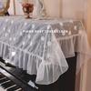 Funda de Piano de Gasa Bordada Fresca Funda a Prueba de Polvo para Piano Funda de Encaje Blanco Puro para Taburete de Piano Tela Cubierta Multiusos