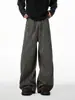 Pantalones casuales de pierna ancha a rayas estilo retro americano para mujer y hombre, nuevo estilo otoño 2026, estilo perezoso, pantalones rectos fluidos hasta el suelo