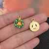 Santa Claus Muñeco de Nieve Campana Alce Copo de Nieve Árbol DIY Goteo de Aceite Aleación Aretes Pulsera Pequeño Colgante Accesorios Joyería