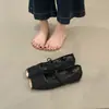 Sapatos Femininos Vazados, Sapatos Planos Brancos Estilo Francês Mary Jane de Verão, Sandálias Planas Respiráveis de Renda e Rede