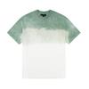 Camiseta masculina casual, personalizada de fábrica, gola redonda, algodão puro, tie-dye, tingimento em gradiente, cor lavada, tamanho grande, solta, moderna, manga curta
