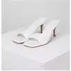 Sandalias de Mujer de Verano 2025 Nuevo Estilo Británico Punta Cuadrada Tacón Fino Talla Grande Chanclas de Charol Sandalias de Tacón Alto para Mujer