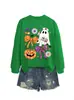 Sudadera linda y divertida de Halloween para mujer con diseño de fantasma, moño, flor, calabaza, murciélago para Amazon, Wish y tiendas independientes