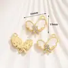Pingente de Liga Metálica Incrustado com Madrepérola Natural de Forma Geométrica Especial Pingente de Concha de Ouro Branco Pulseira Colar Acessórios