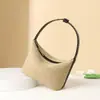 Artesanía Tejida Estilo Coreano Elegante Estilo Francés Versátil Bolso de Verano Tejido de Paja Lafite Bolso de Axila de Vacuno Bolso de Playa para Vacaciones