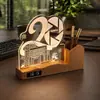Reloj Corporativo de Aniversario Acrílico Creativo Portaplumas Regalo de Negocios para Escritorio Luz Nocturna con Logo Personalizado