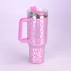 Copo Térmico de Aço Inoxidável 304 com Alça, Porta-Copos de Carro, Modelo Personalizado de 40oz, Copo com Canudo, Grande Capacidade, Portátil